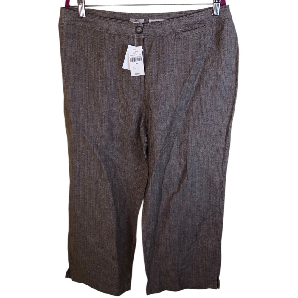 J.Jill Genuine Fit Below Waist Linen Blend Crop pants size 14